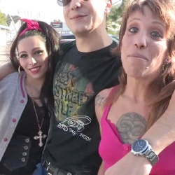 The FAKings crew moves to the Fabrik Club parking lot in Madrid to watch two white trash sluts fucking