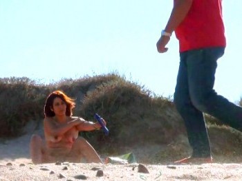 Masturbating on a nude beach, voyeurs wanking... What a hot morning!